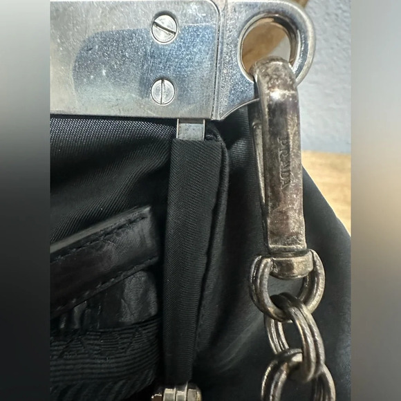 Prada Tessuto Nylon and Leather Frame Satchel Black EUC - Picture 8 of 16